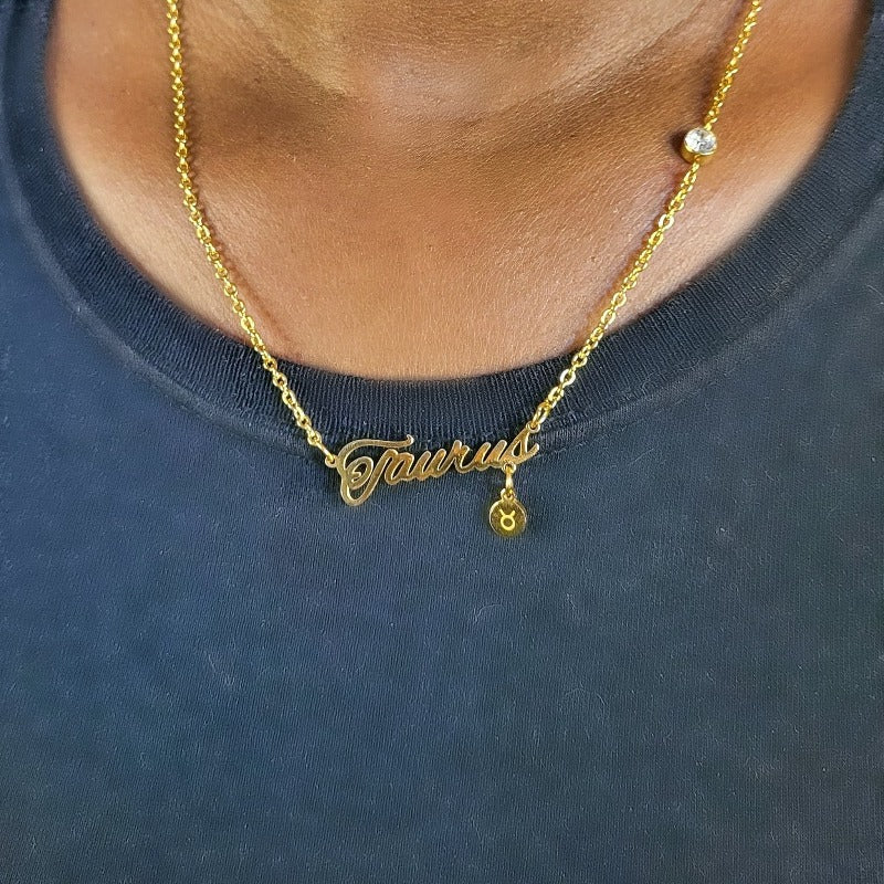 Zodiac Name Necklaces