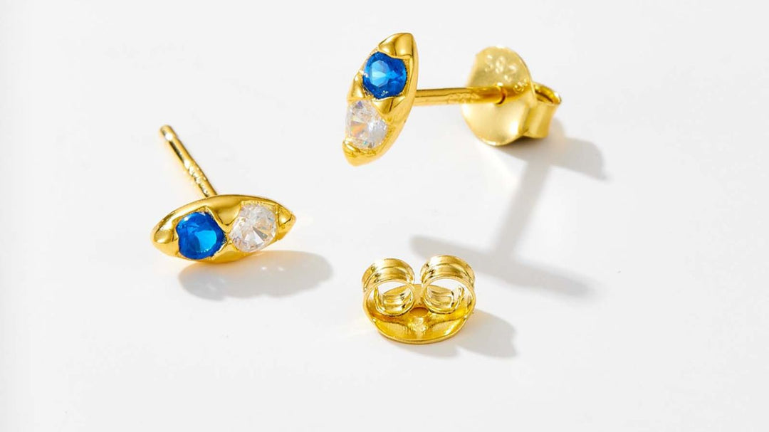 royal blue and gold earrings