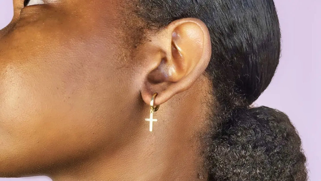 cross dangle earrings