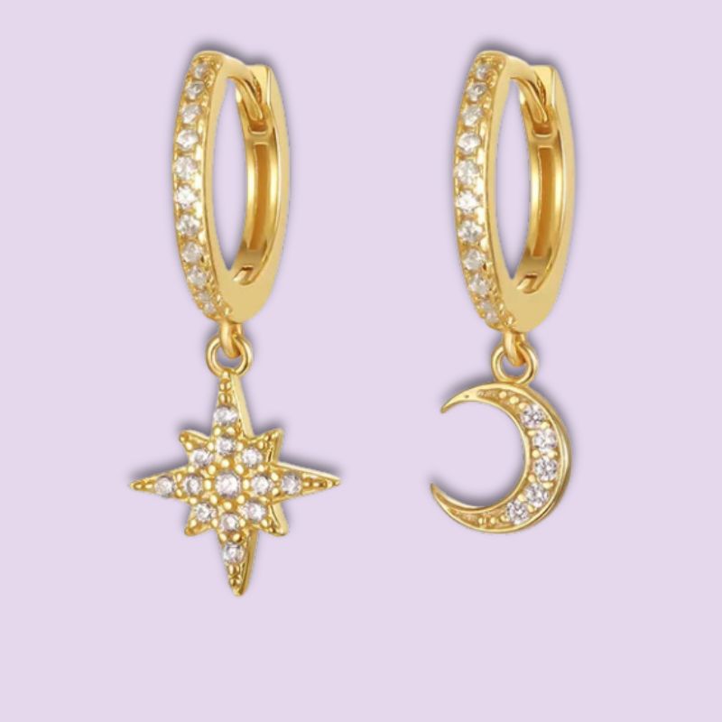 star and moon earrings