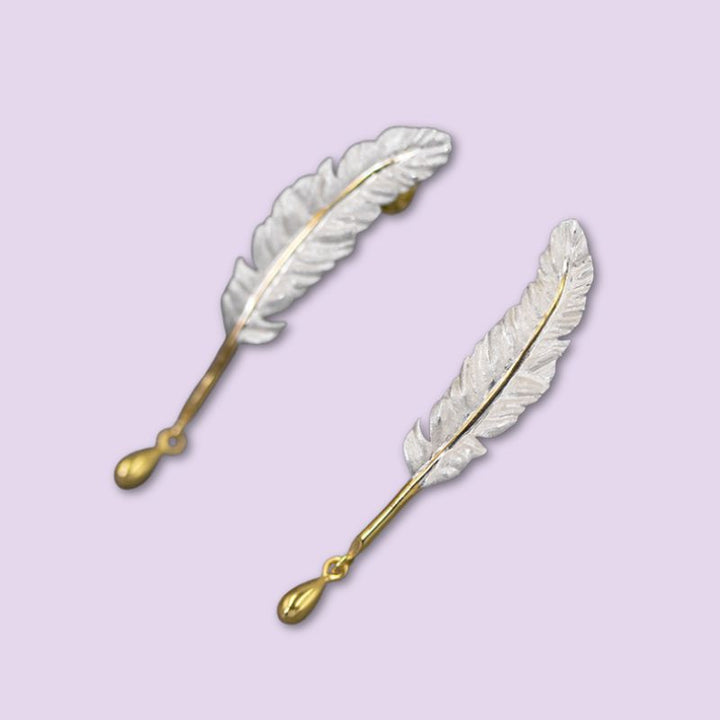 Gilted Feather Earrings