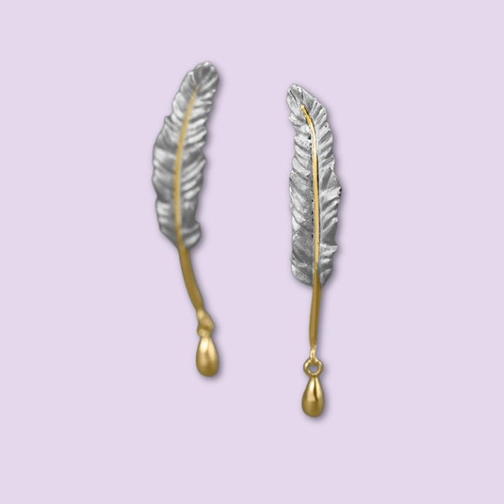 Gilted Feather Earrings