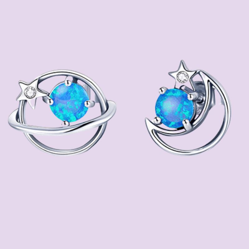 blue celestial stud earrings