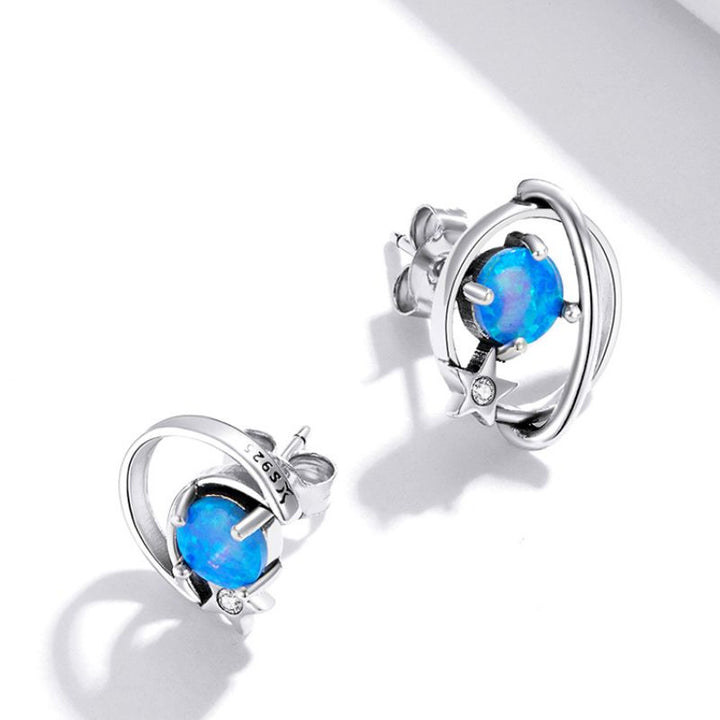 blue celestial stud earrings