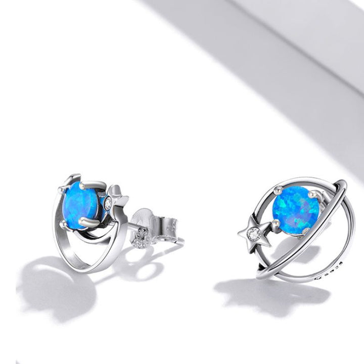 blue celestial stud earrings