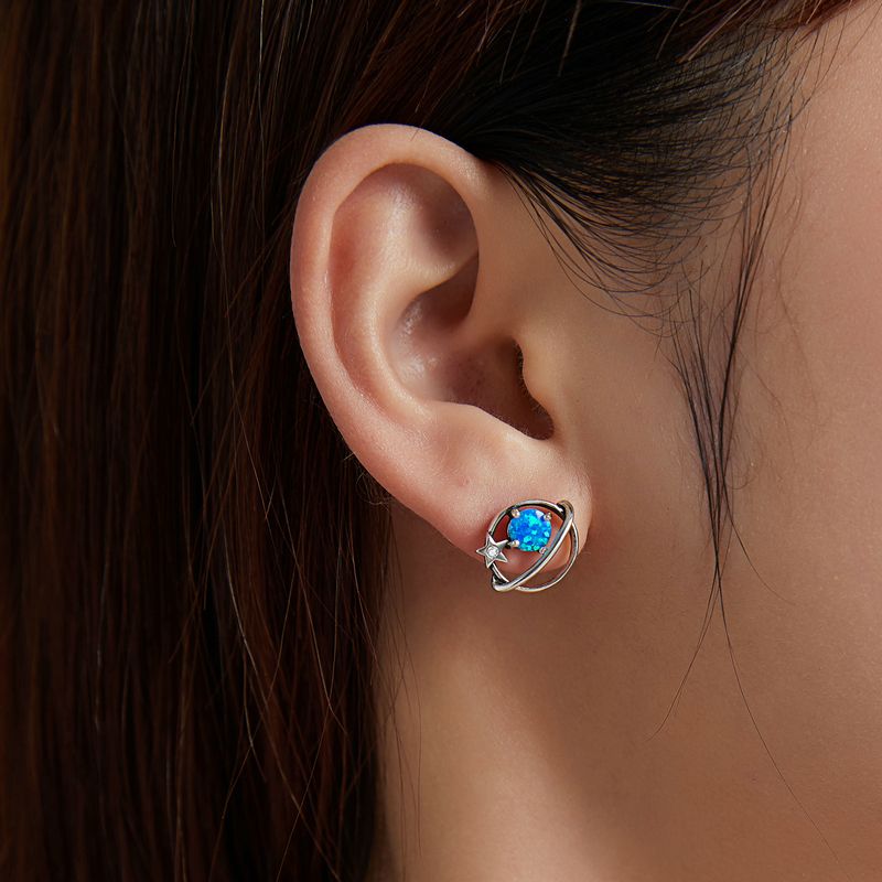 blue celestial stud earrings