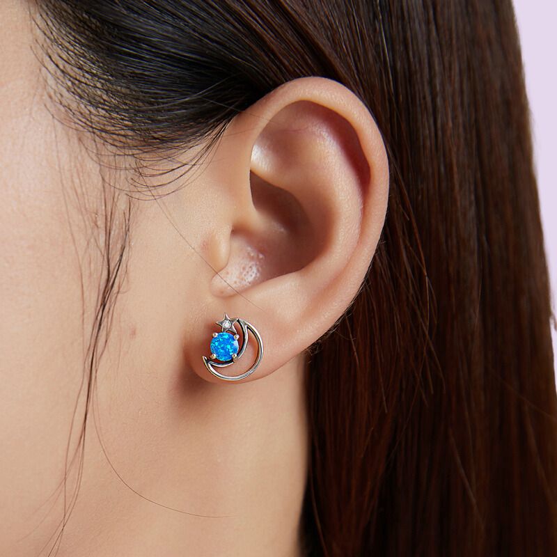 blue celestial stud earrings