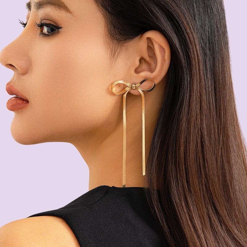 bow tassel earrings