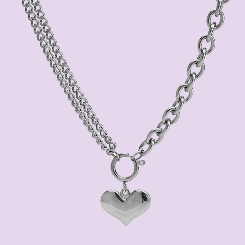 Silver Heart Pendant Necklace