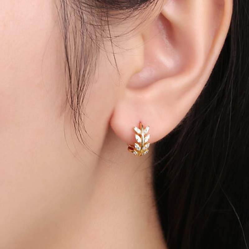 Captivating Olive Leaf Hoop Earrings
