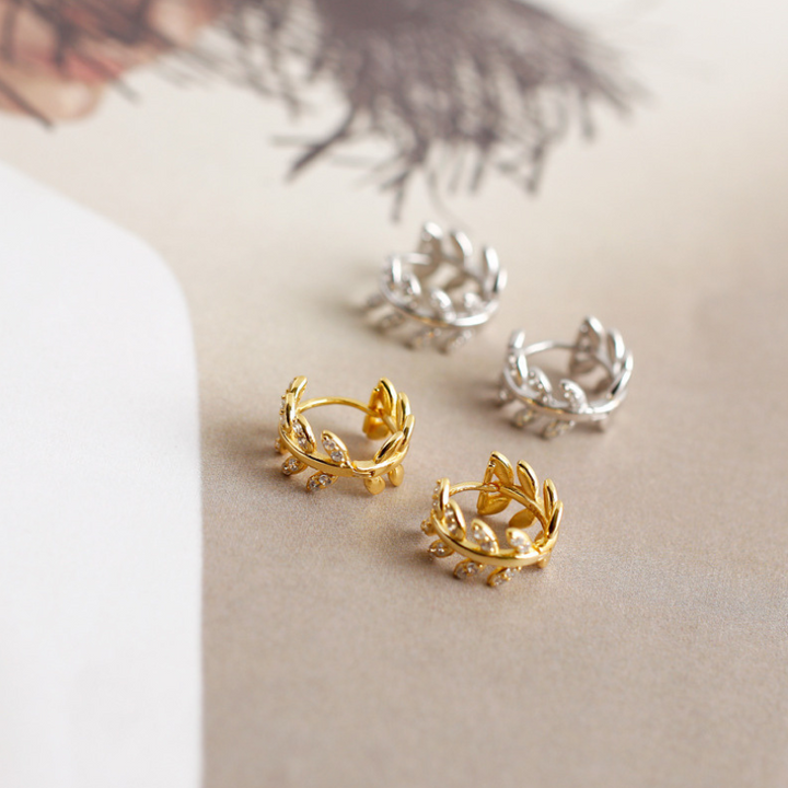 Captivating Olive Leaf Hoop Earrings