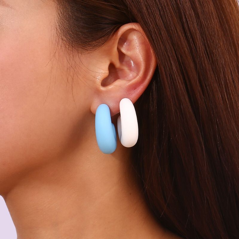 Colored Open Hoop Earrings