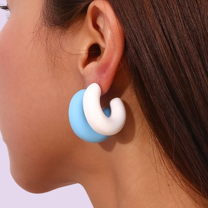 Colored Open Hoop Earrings