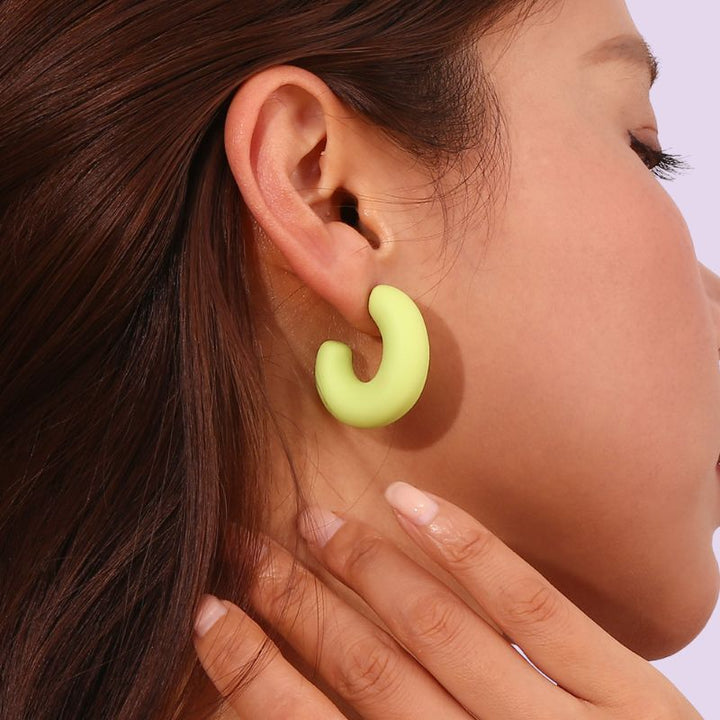 Colored Open Hoop Earrings