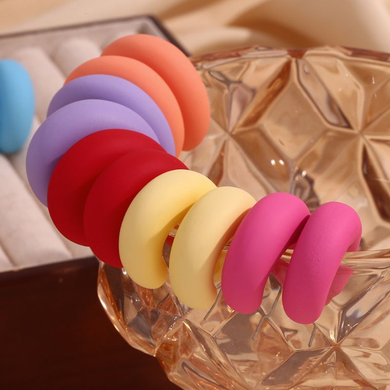 Colored Open Hoop Earrings