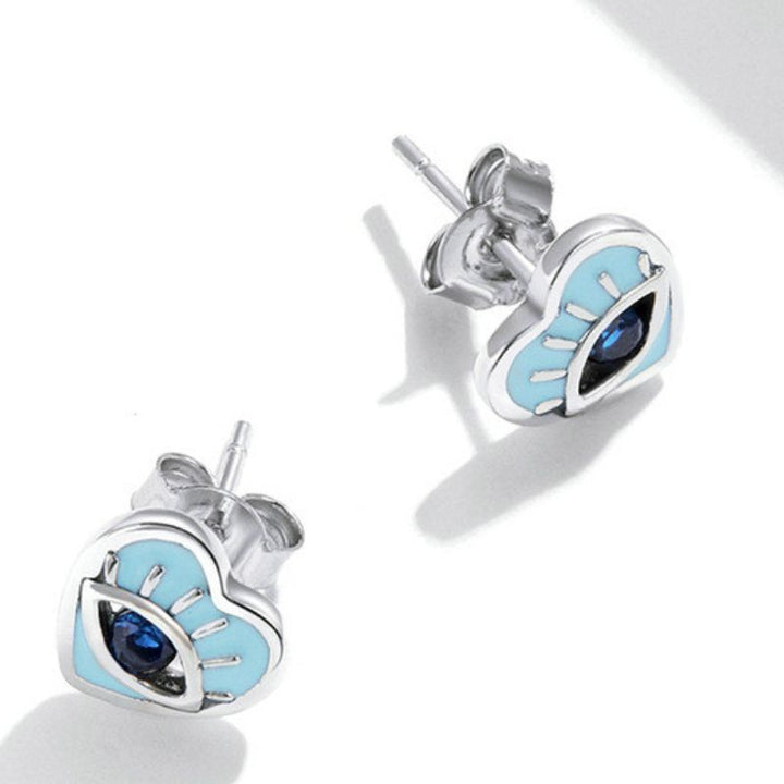 Evil Eye Heart Earrings