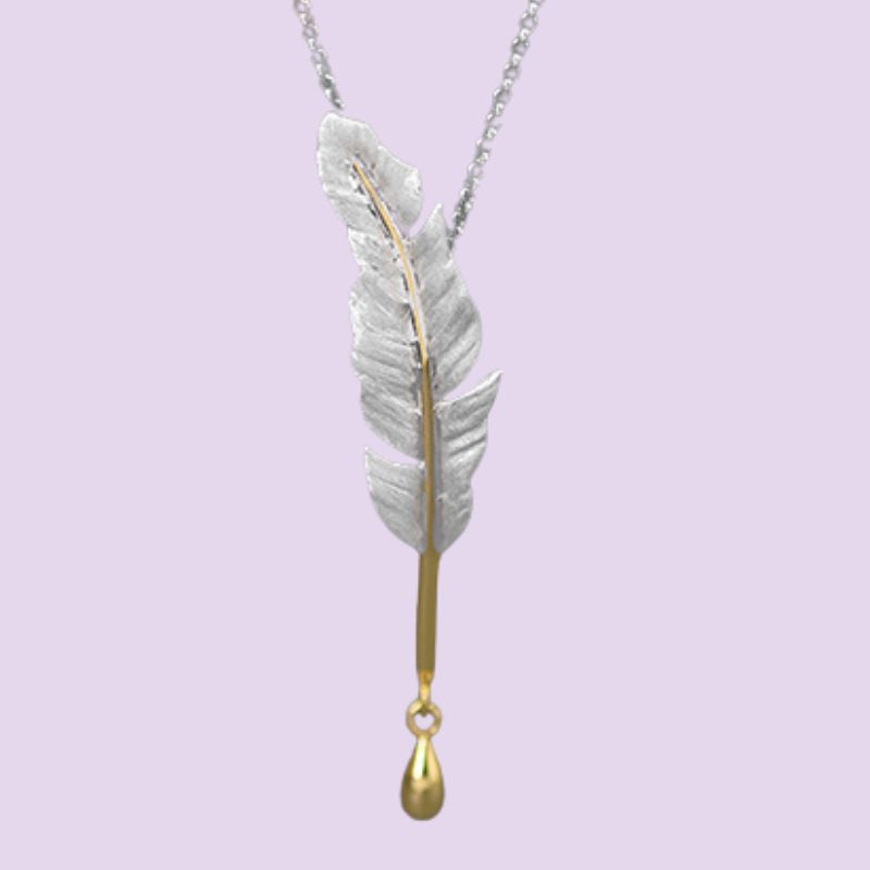 Gilded Feather Necklace