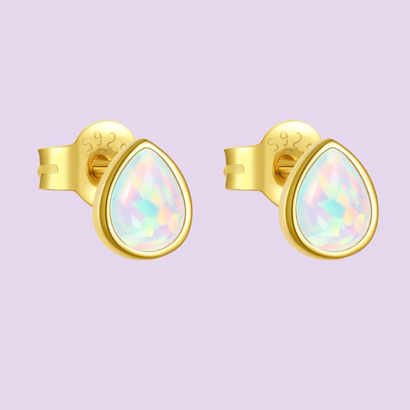 Teardrop Opal Stone Earrings