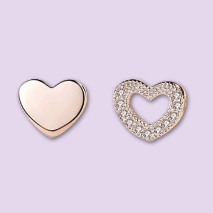 hollow heart stud earrings