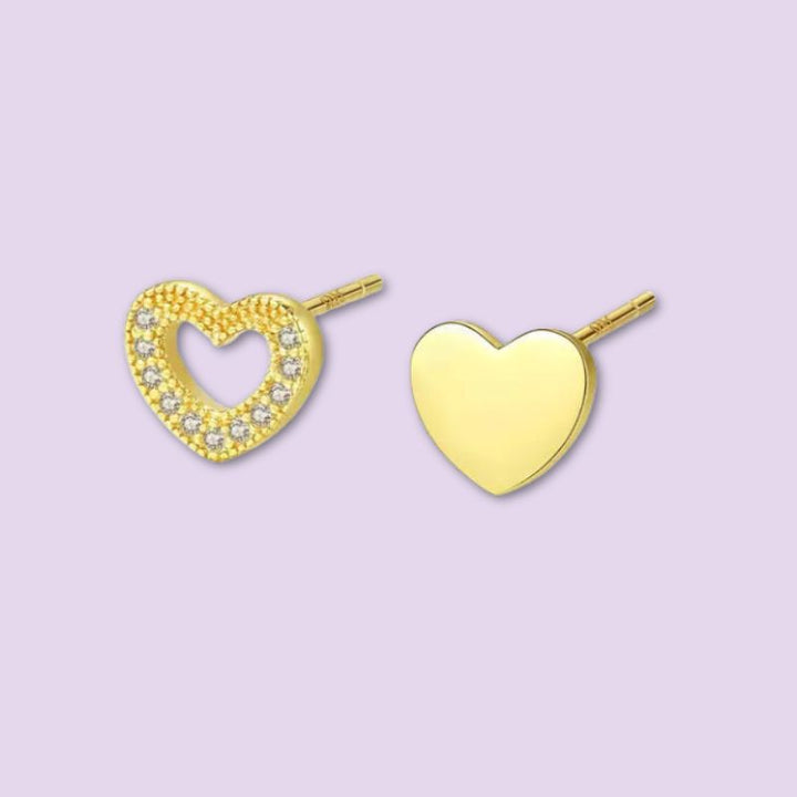 hollow heart stud earrings