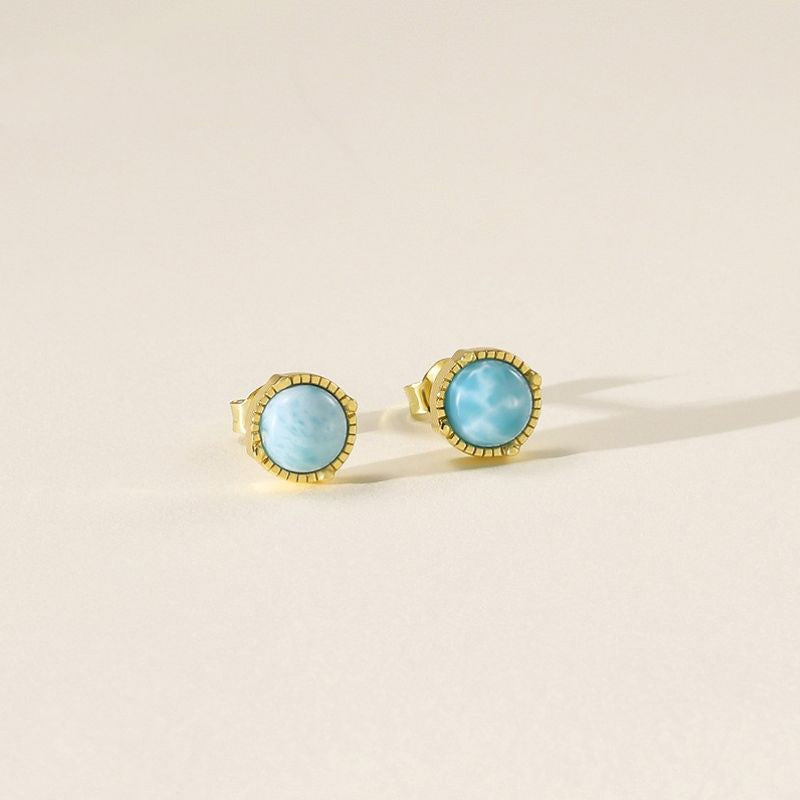 Light Blue Stone Stud Earrings