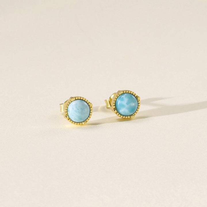 Light Blue Stone Stud Earrings