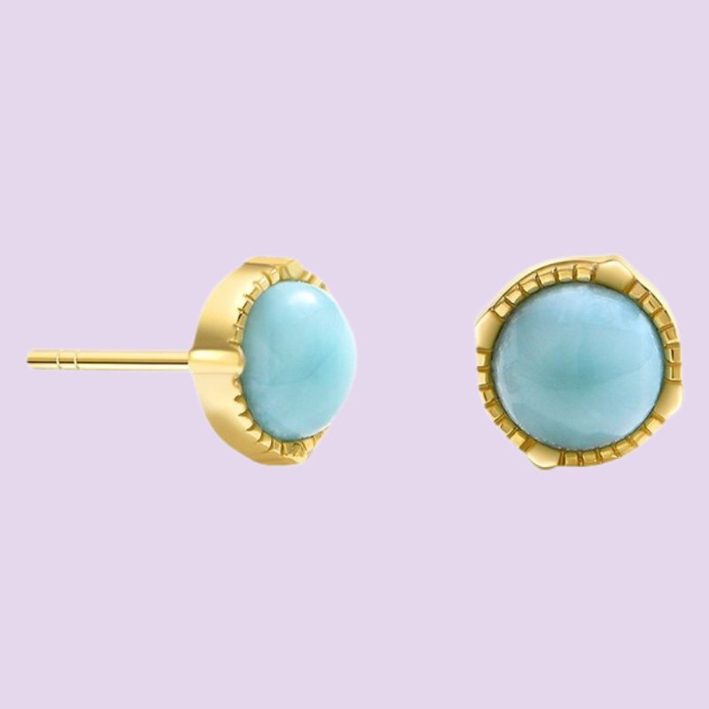 Light Blue Stone Stud Earrings