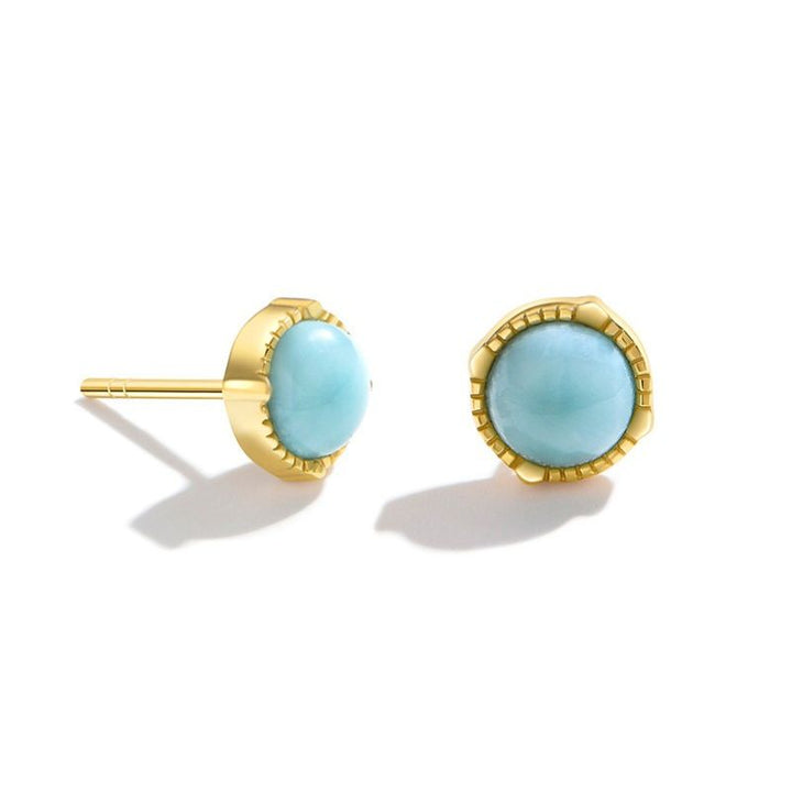 Light Blue Stone Stud Earrings