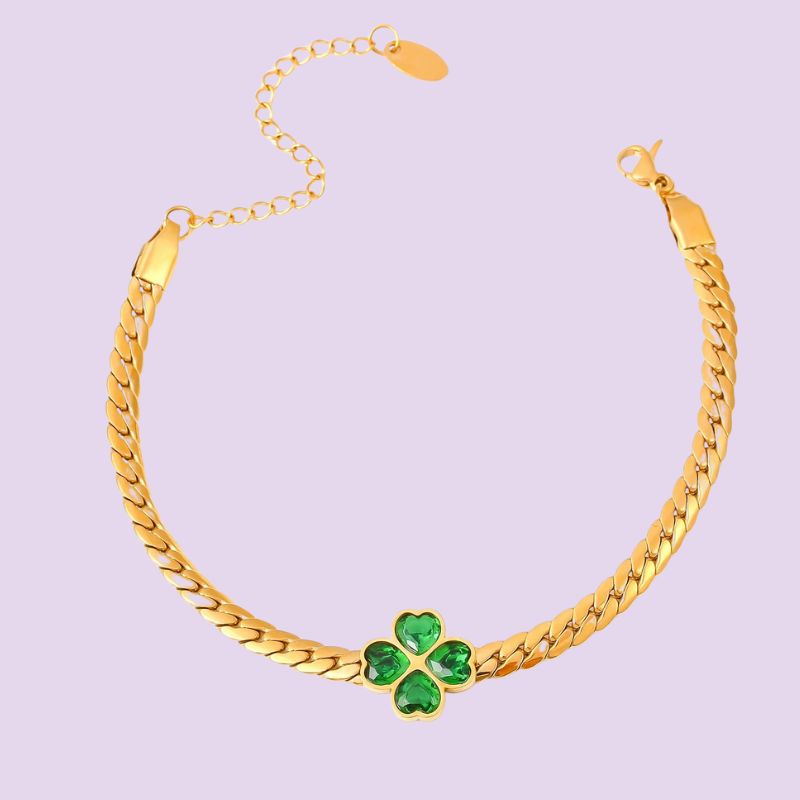 Lucky Green Clover Leaf Jewelry Set