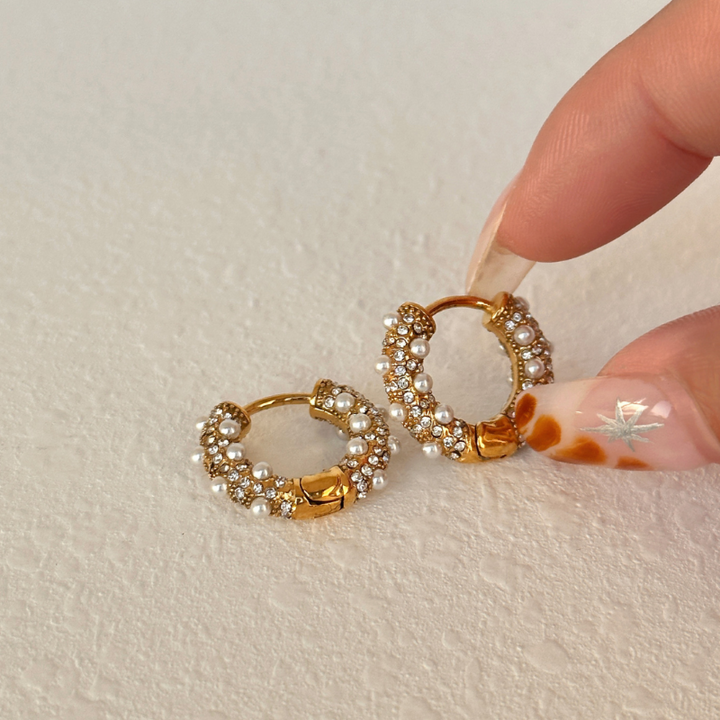 Studded Vintage Hoop Earrings