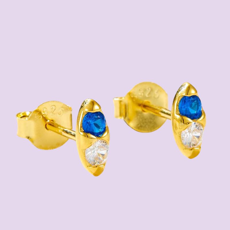 Royal Blue Crystal Stud Earrings