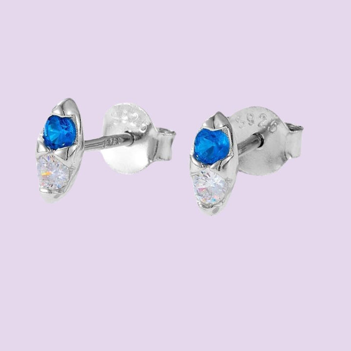 Royal Blue Crystal Stud Earrings