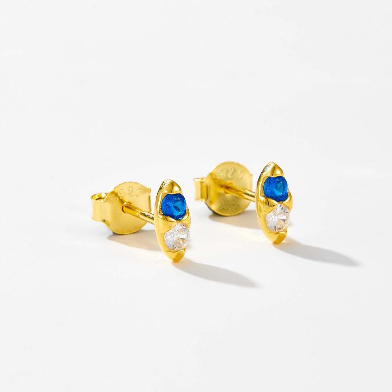 Royal Blue Crystal Stud Earrings