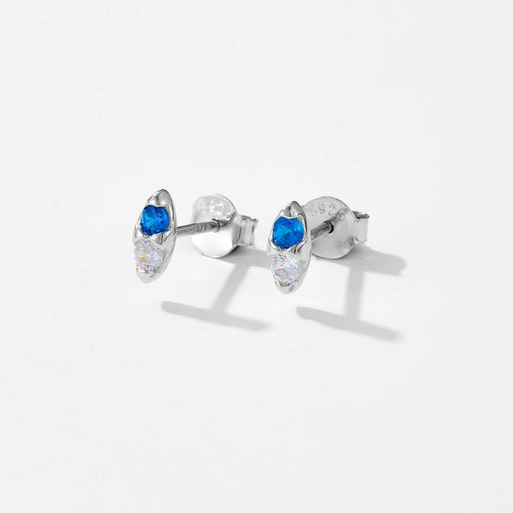 Royal Blue Crystal Stud Earrings