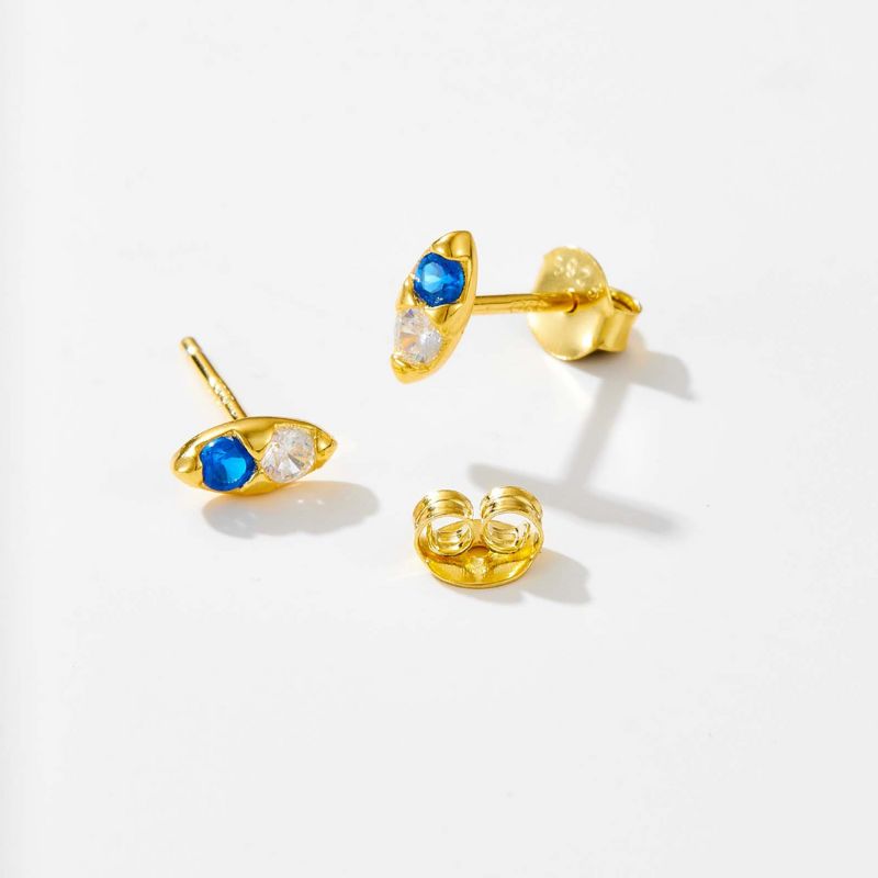 Royal Blue Crystal Stud Earrings