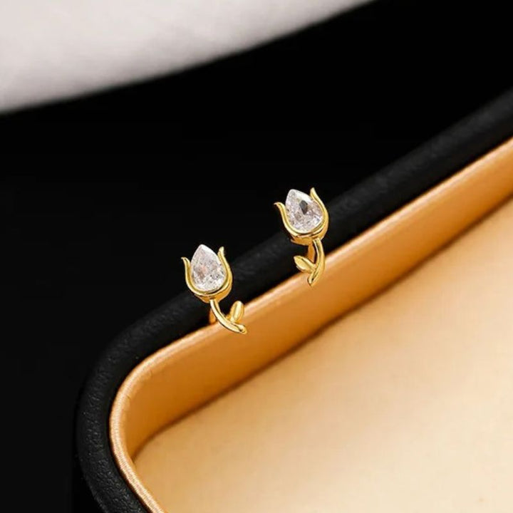 Mini Tulip Flower Stud Earrings