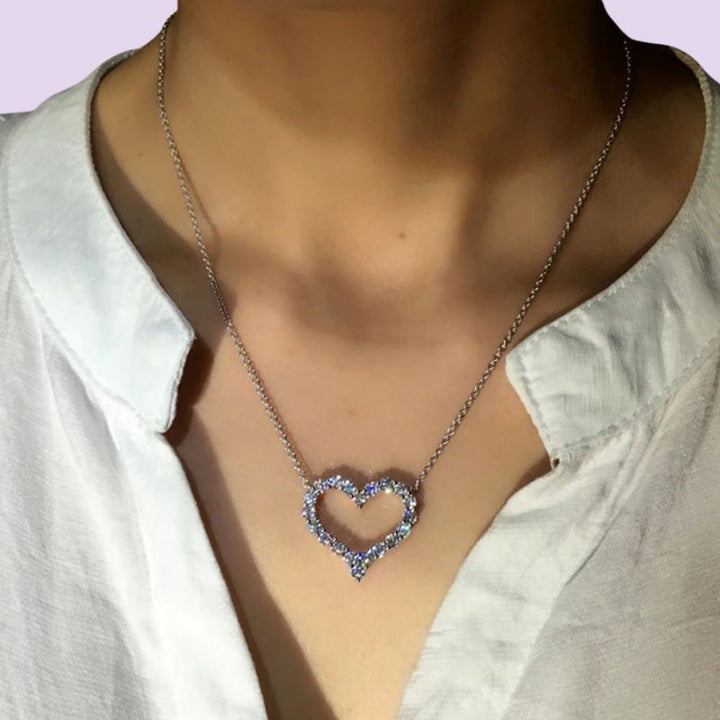 Moissanite Heart Shape Pendant Necklace
