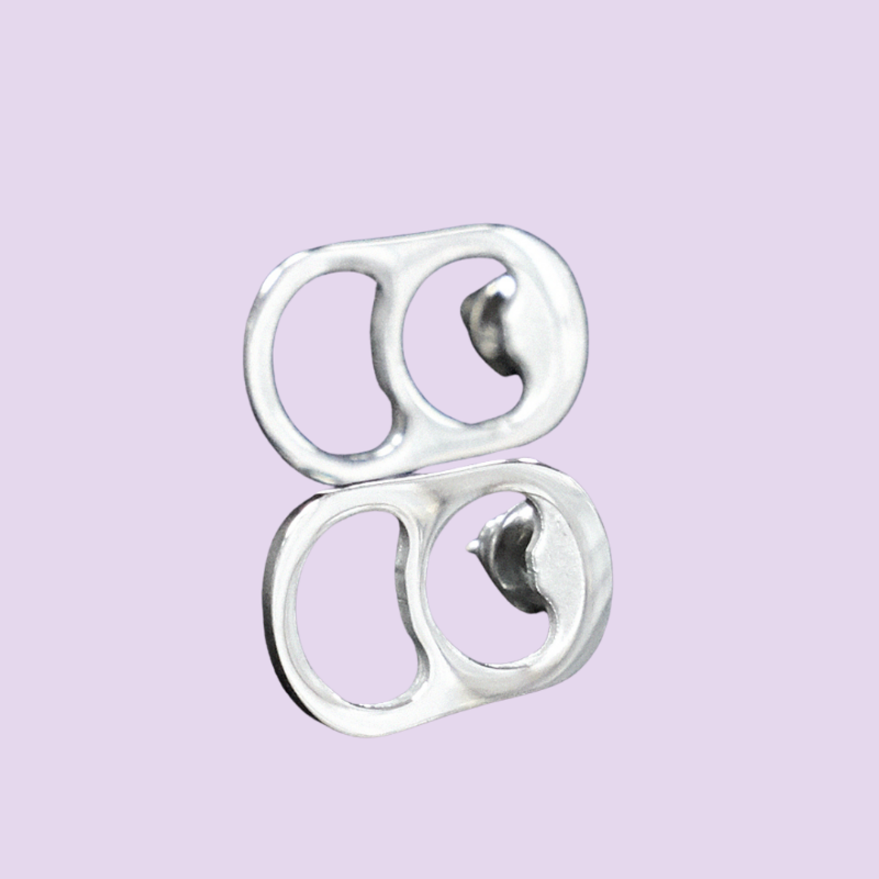 Quirky Can Tab Stud Earrings