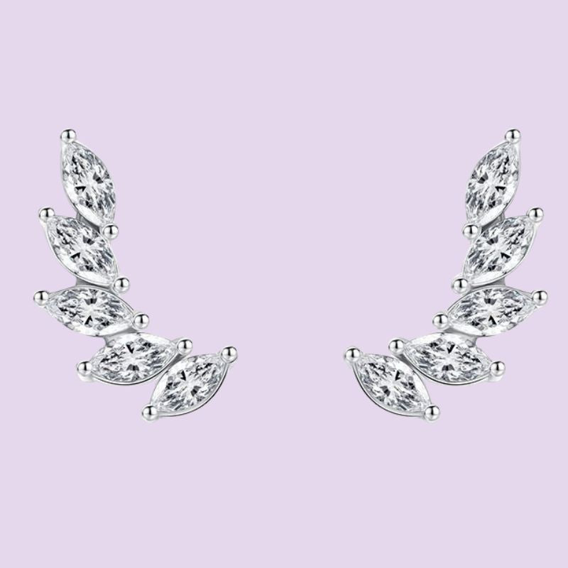 Silver Angel Feather Earrings