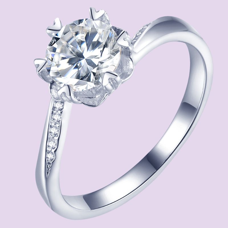 solitaire moissanite Engagement Ring