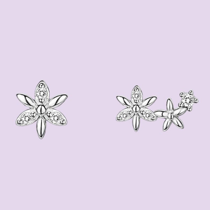 Star of Bethlehem Flower Stud Earrings