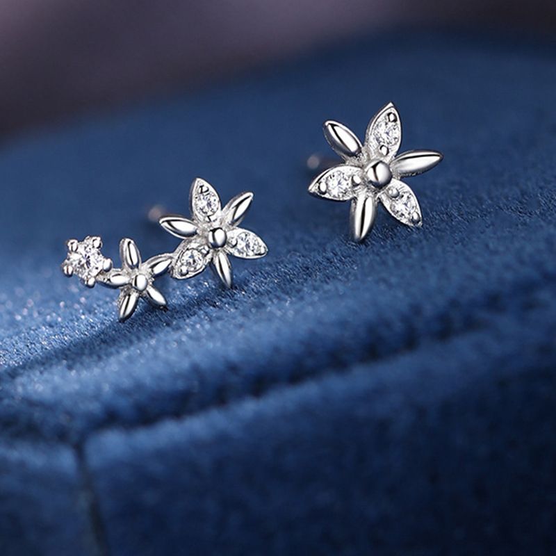 Star of Bethlehem Flower Stud Earrings