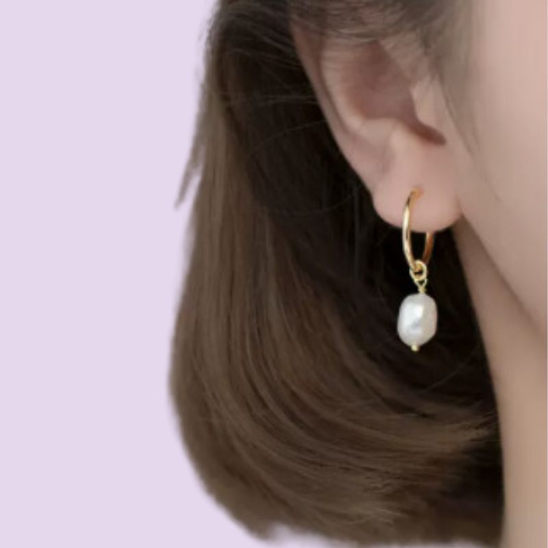 Natural Water Baroque Pearl Earrings