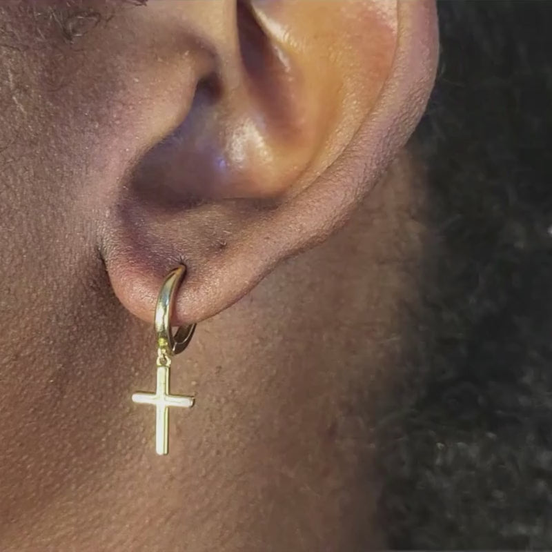 cross dangle earrings