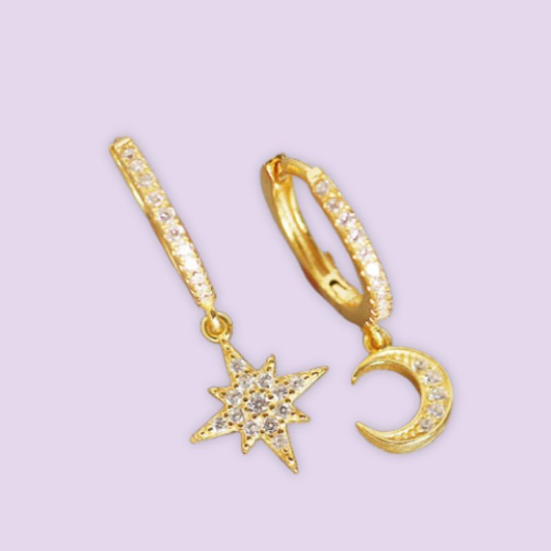 star and moon earrings